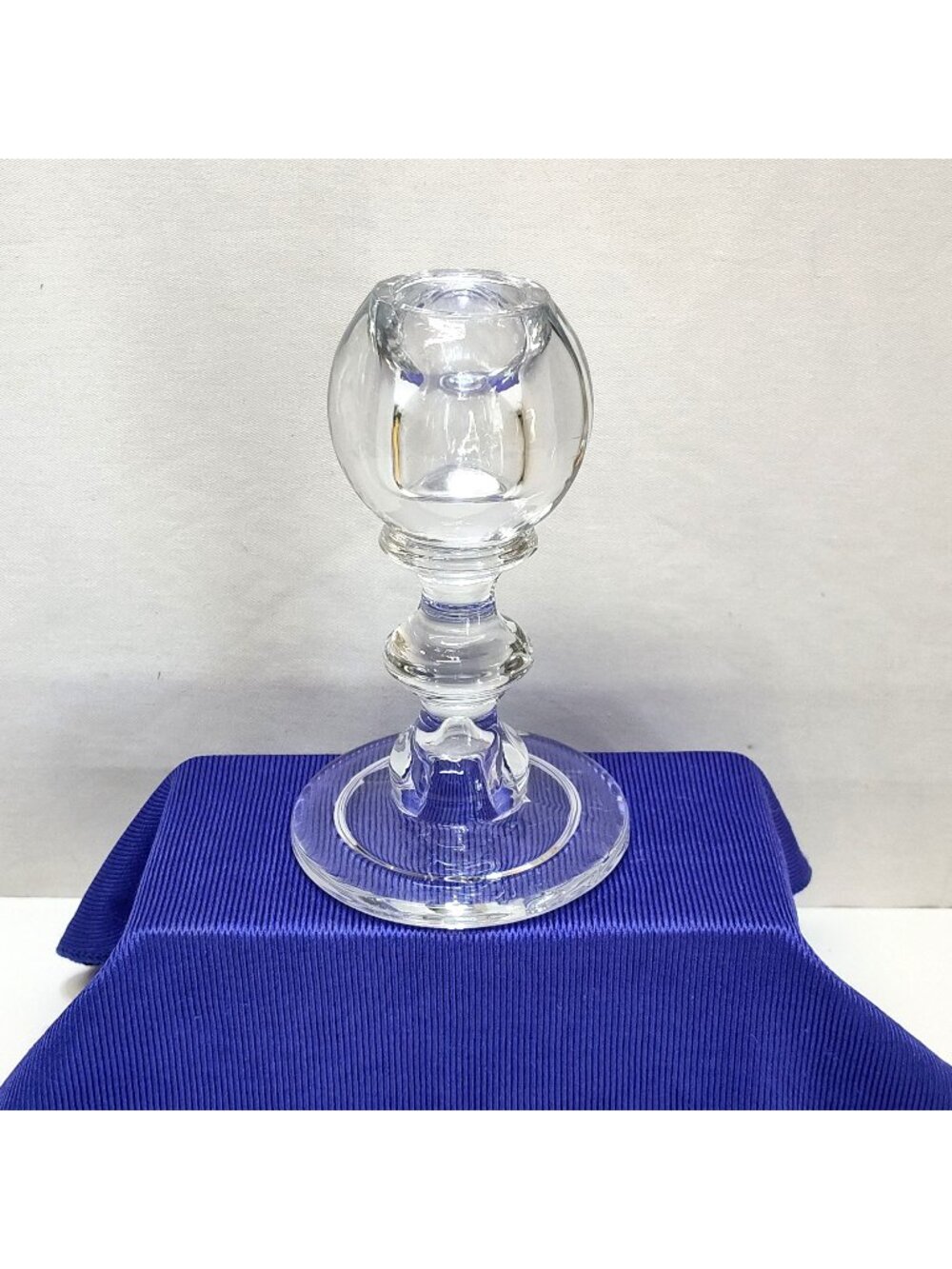 CC Home Furnishings Handblown Glass Pillar Candle Holder Elegant 7 Inch Pedestal